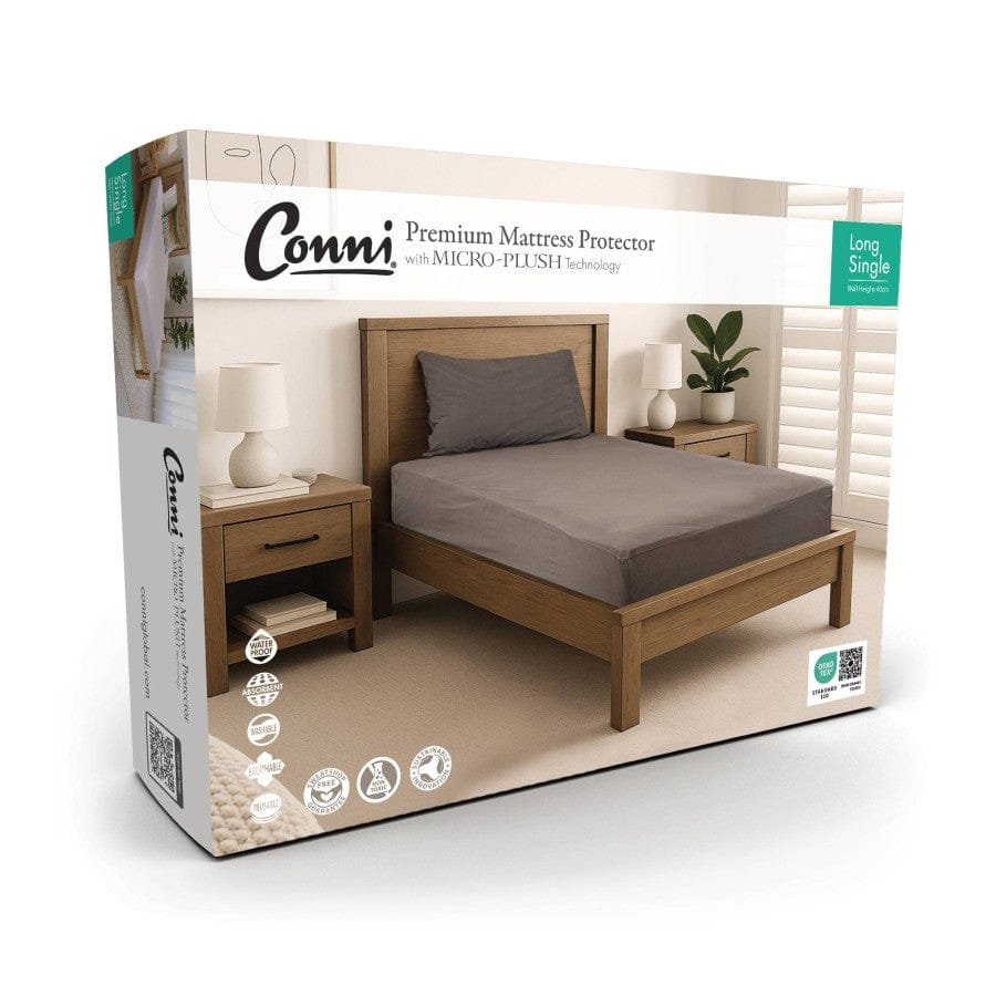Quintro Healthcare Continence Charcoal Conni Micro-Plush - Long Single Waterproof Fitted Sheet