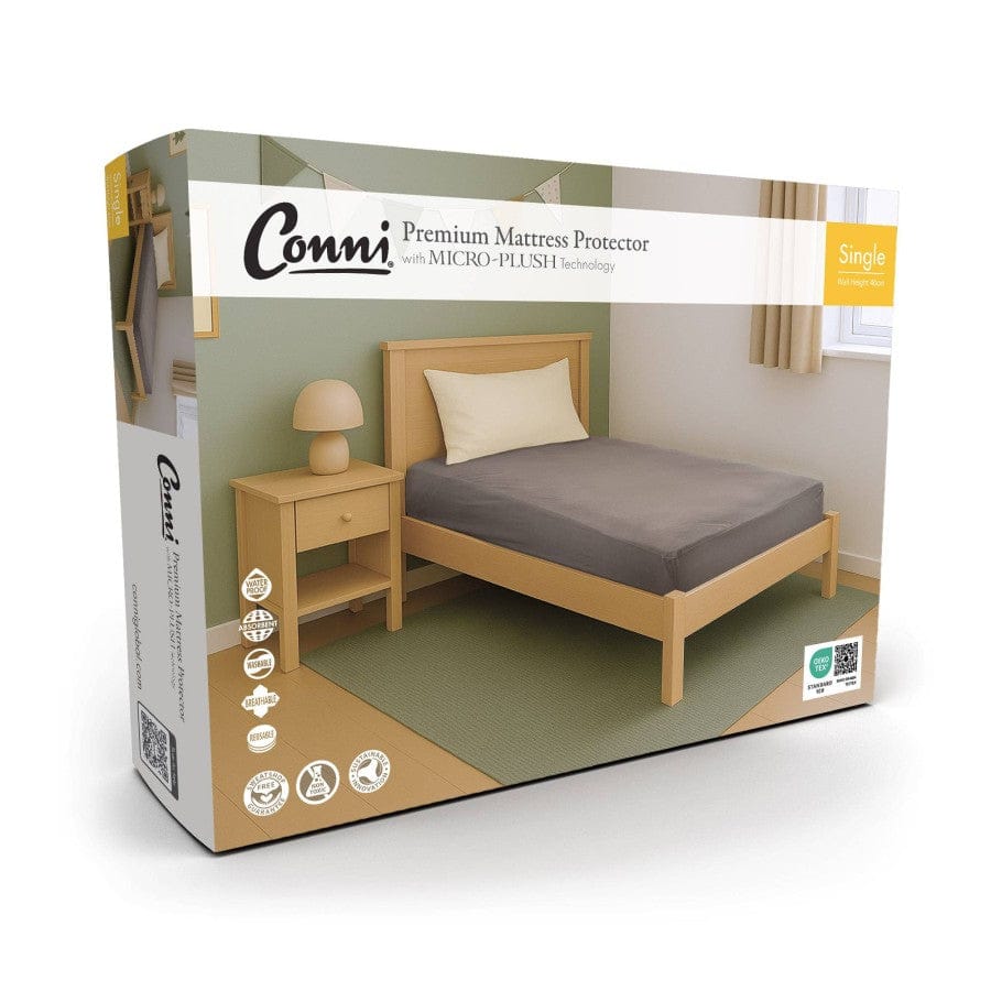 Quintro Healthcare Continence Charcoal Conni Micro-Plush - Single Waterproof Fitted Sheet