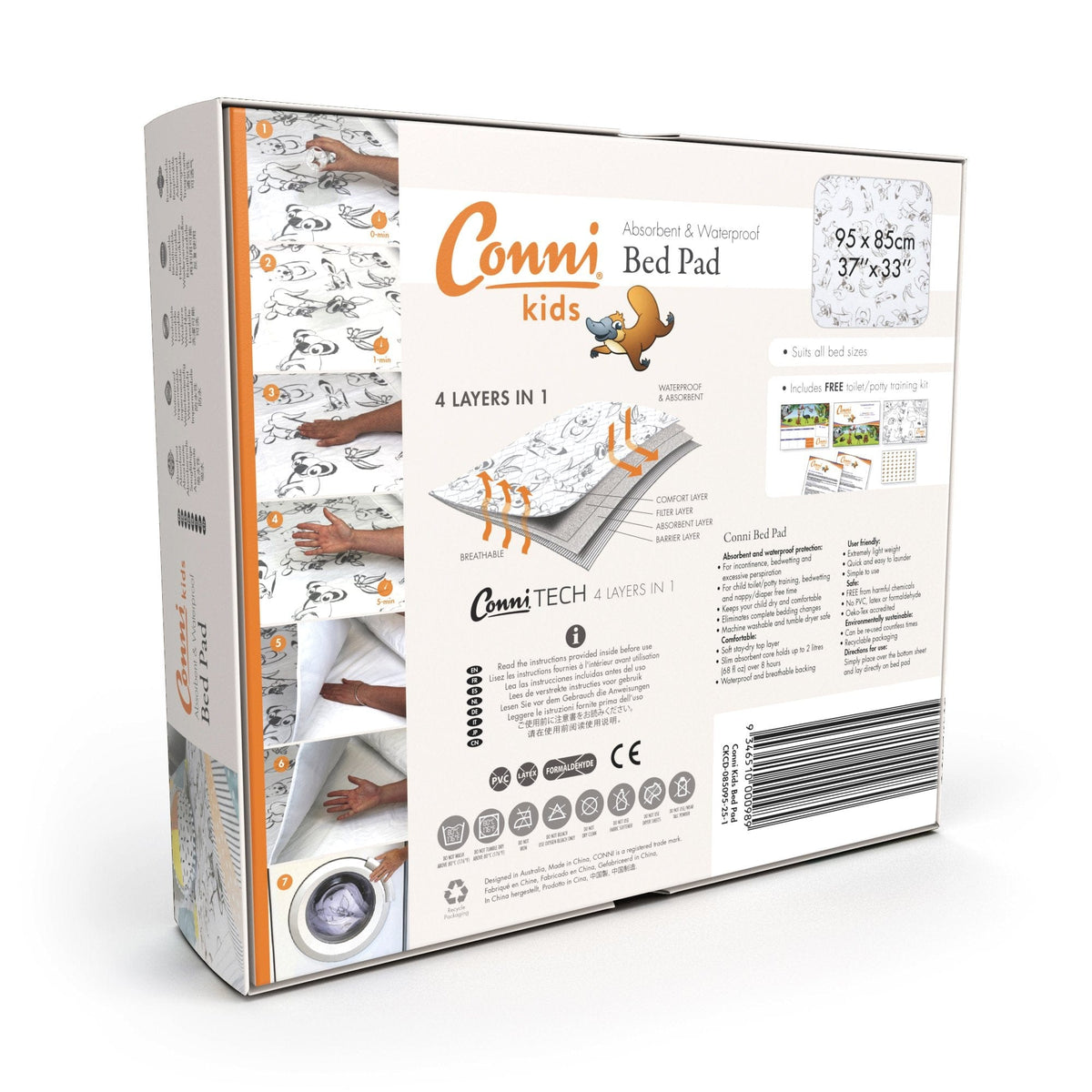 Quintro Healthcare Continence Conni Kids Bed Pad (Aussie Animals)