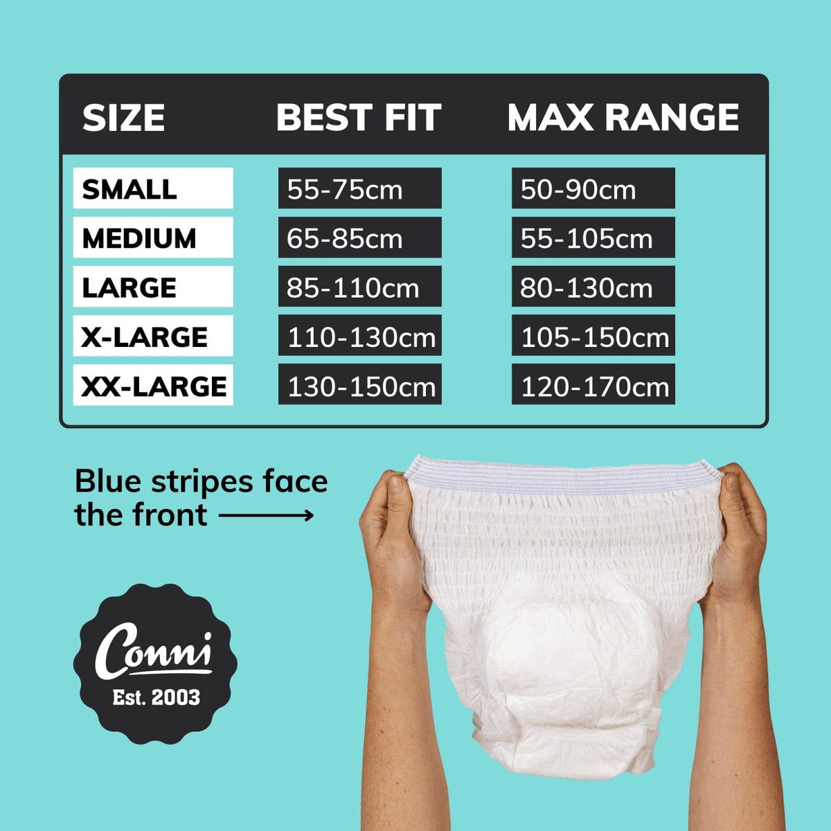 Quintro Healthcare Continence Conni Pull-Ons Medium - Carton of 128 (8 Packs)