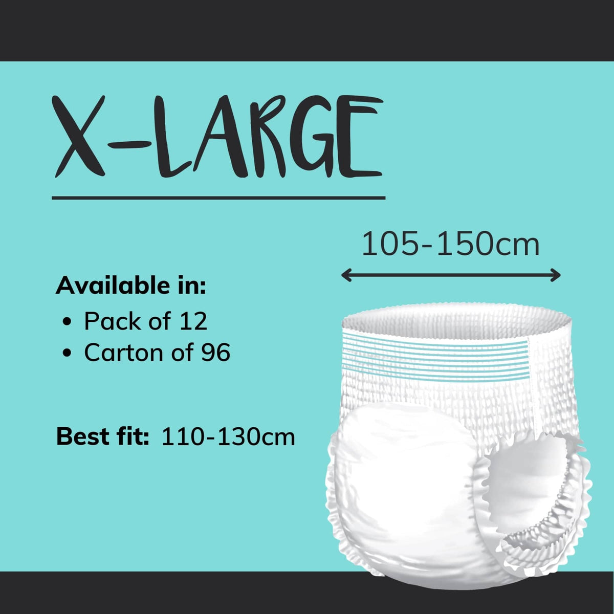 Quintro Healthcare Continence Conni Pull-Ons XLarge - Carton of 96 (8 Packs)