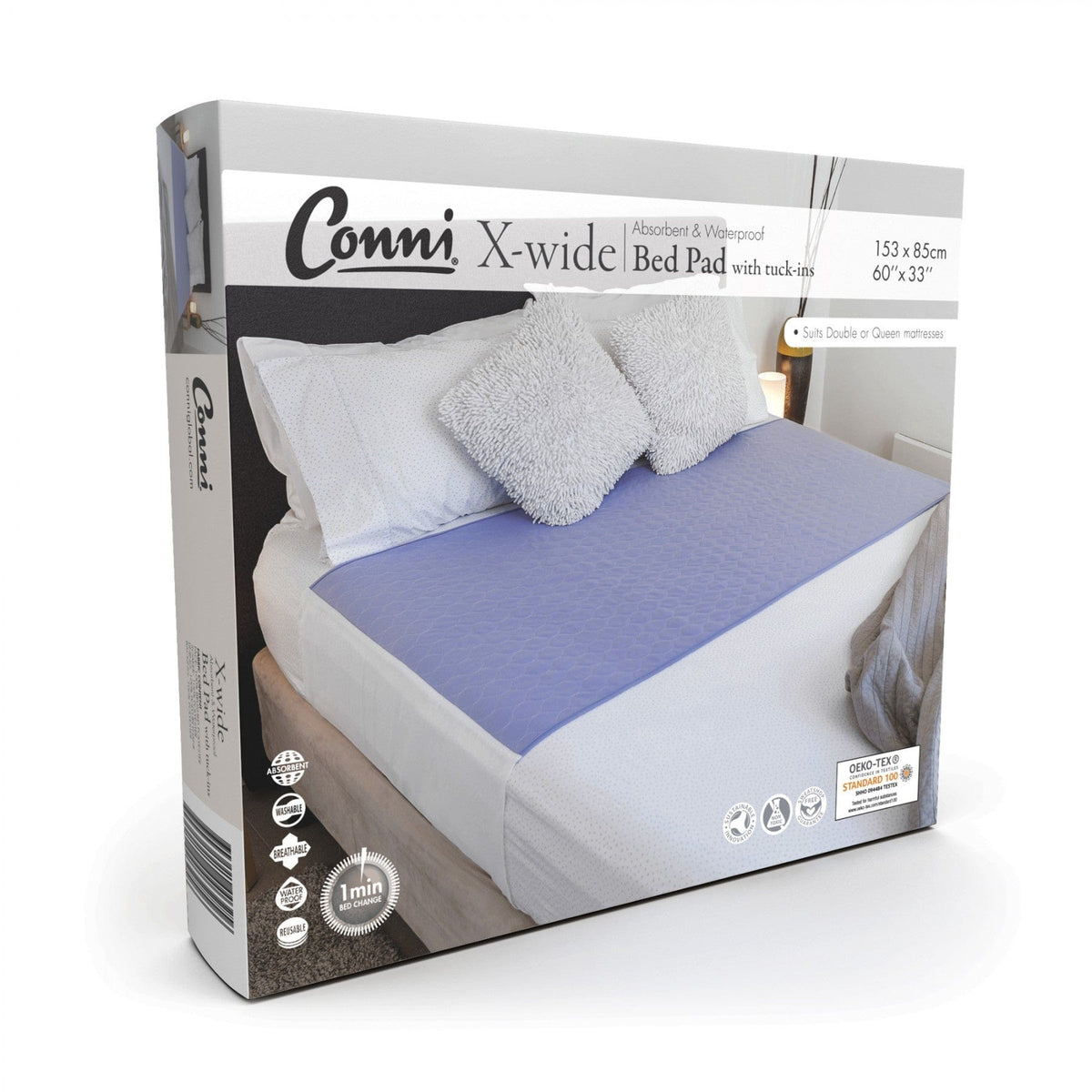 Quintro Healthcare Continence Mauve Conni Bed Pad X-Wide Tuck-Ins