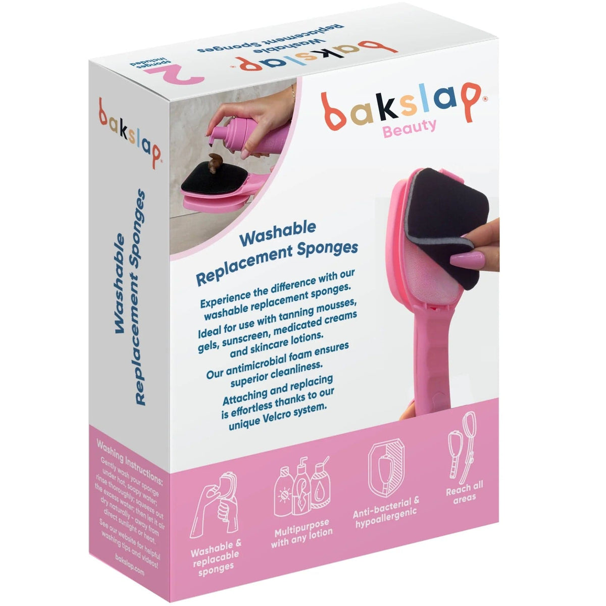Quintro Healthcare Daily Living Aids Bakslap Black Washable Sponge Replacement Pack (x3)