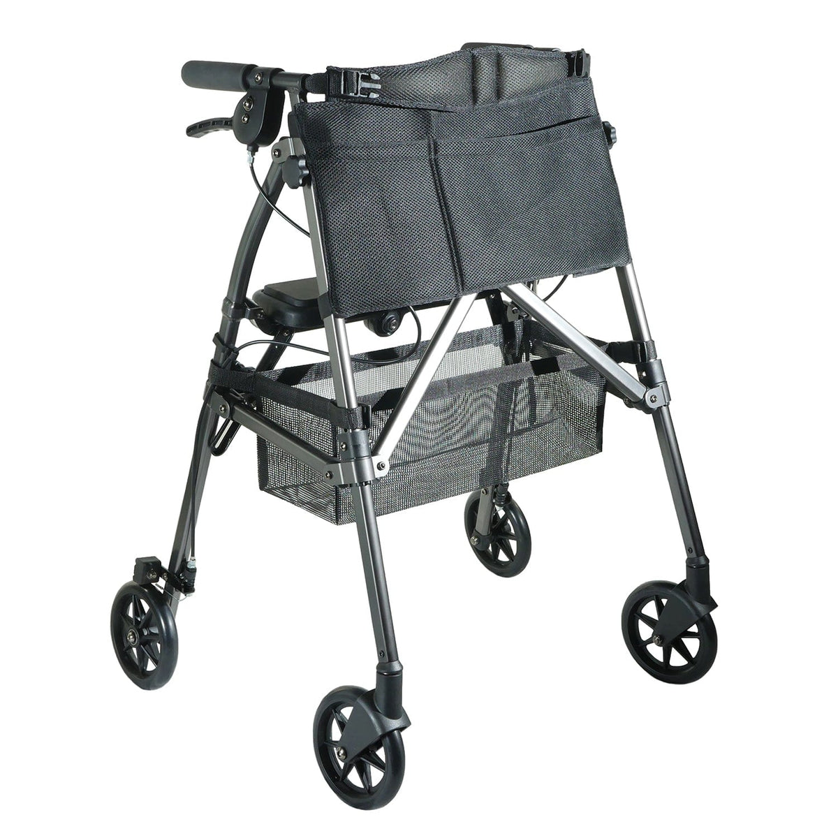 Quintro Healthcare Walking Aids Black Walnut Stander Wonder Rollator Plus (EZ Fold-N-Go Rollator)