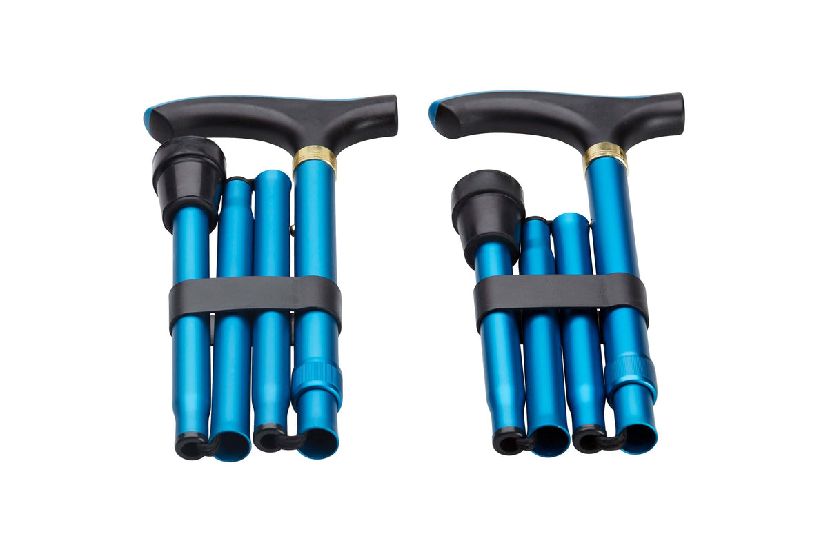 Quintro Healthcare Walking Aids Blue Max Mobility Aluminium Folding Cane