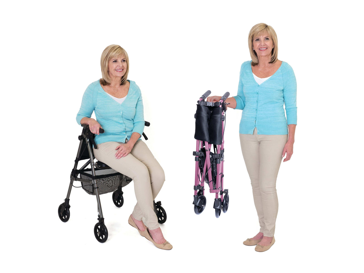 Quintro Healthcare Walking Aids Stander Wonder Rollator Plus (EZ Fold-N-Go Rollator)