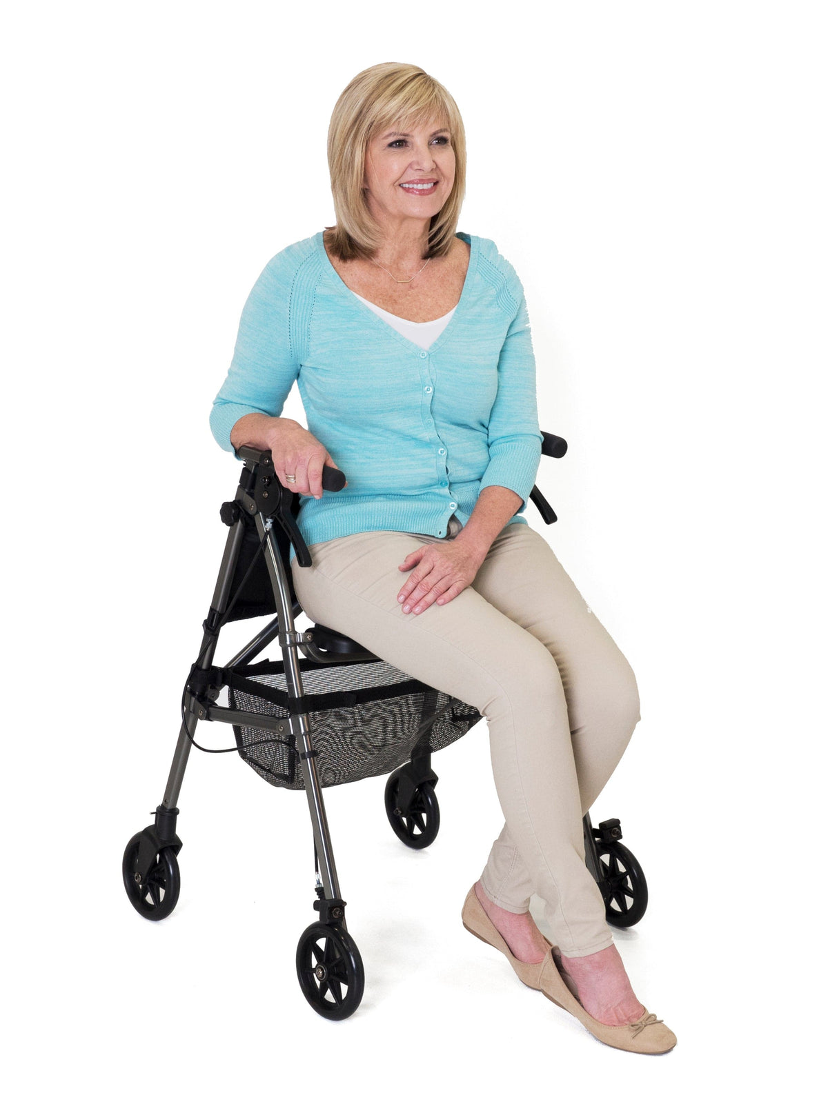 Quintro Healthcare Walking Aids Stander Wonder Rollator Plus (EZ Fold-N-Go Rollator)