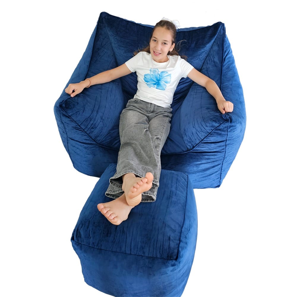Sensory Support Active Seating Sensory Foam-Filled Beanbag Chair with Ottoman
