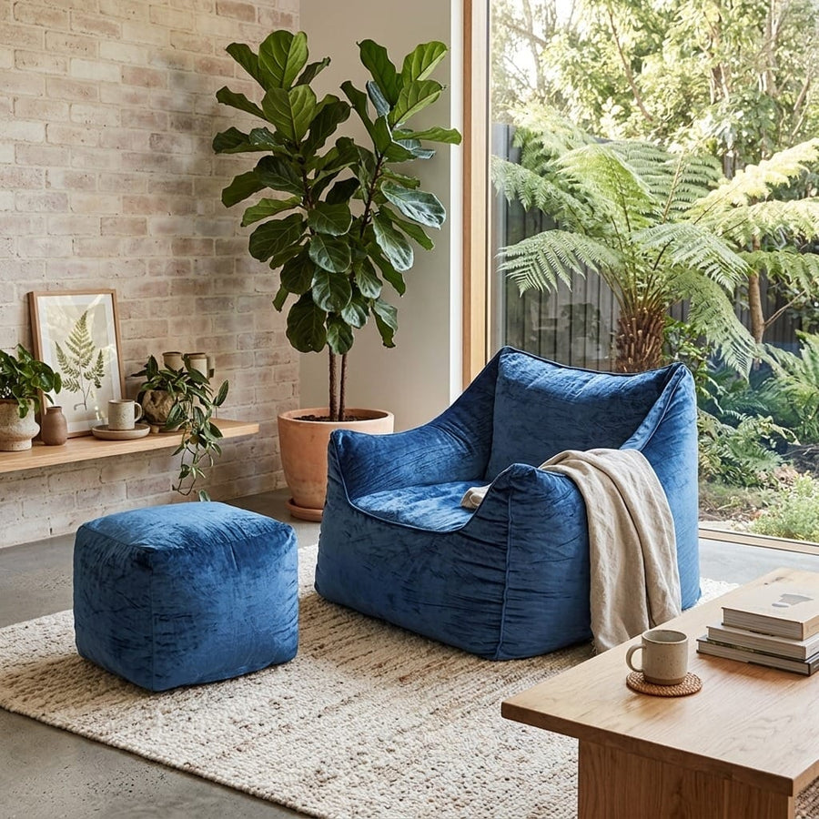 Sensory Support Active Seating Sensory Foam-Filled Beanbag Chair with Ottoman