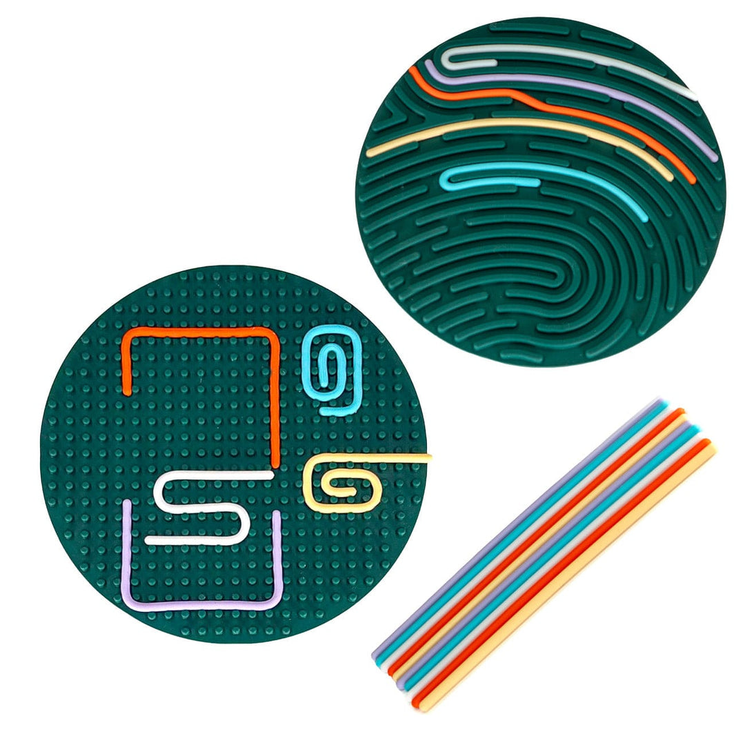 Sensory Support Classroom & School Tools Circle / Green Play Board Sensory Play Board | Silicone Threading Board