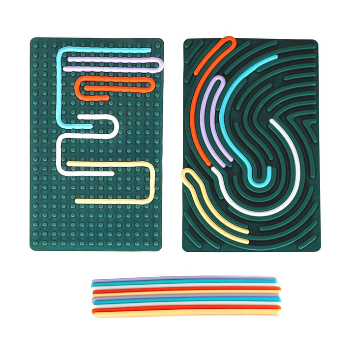 Sensory Support Classroom & School Tools Rectangle / Green Play Board Sensory Play Board | Silicone Threading Board