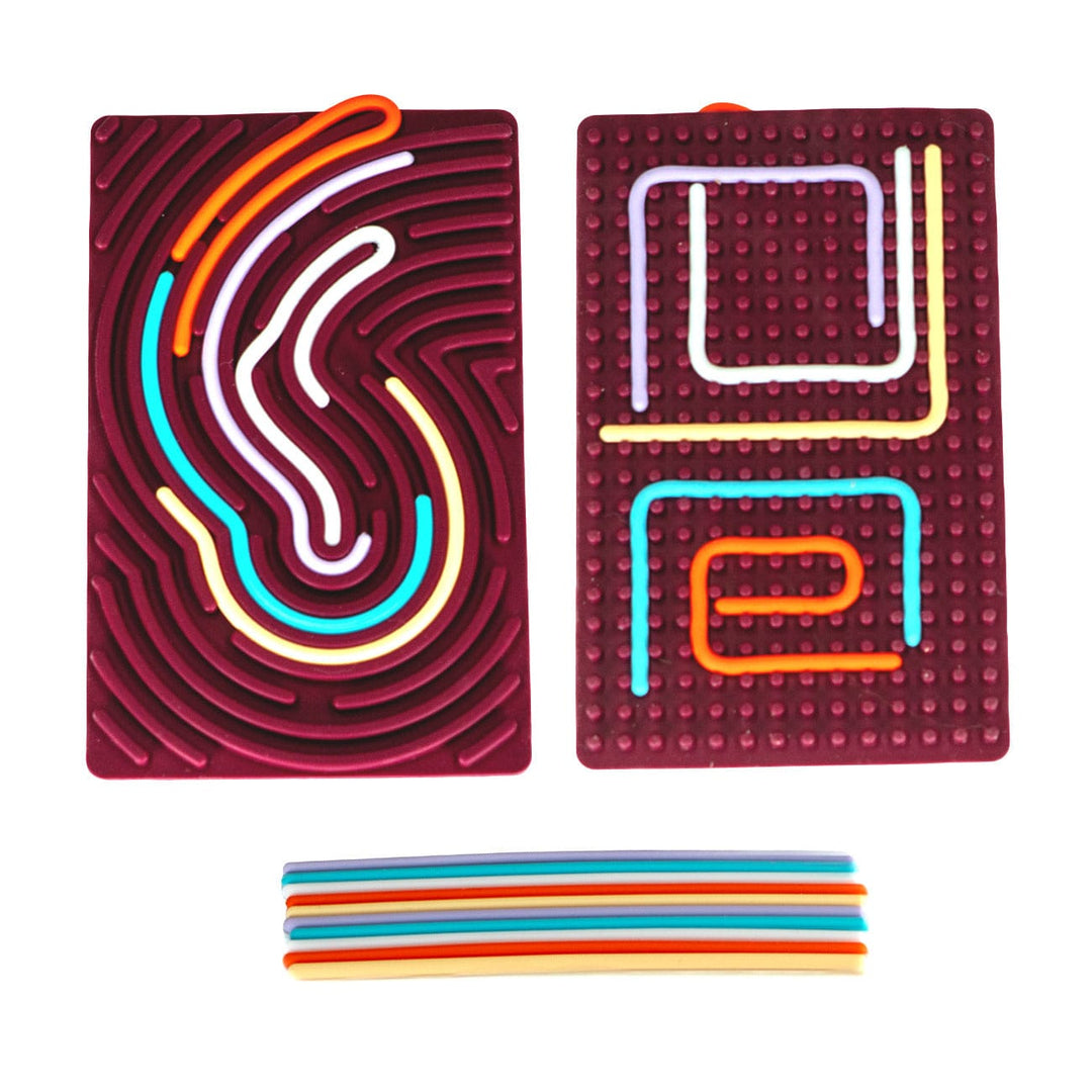 Sensory Support Classroom & School Tools Rectangle / Maroon Play Board Sensory Play Board | Silicone Threading Board