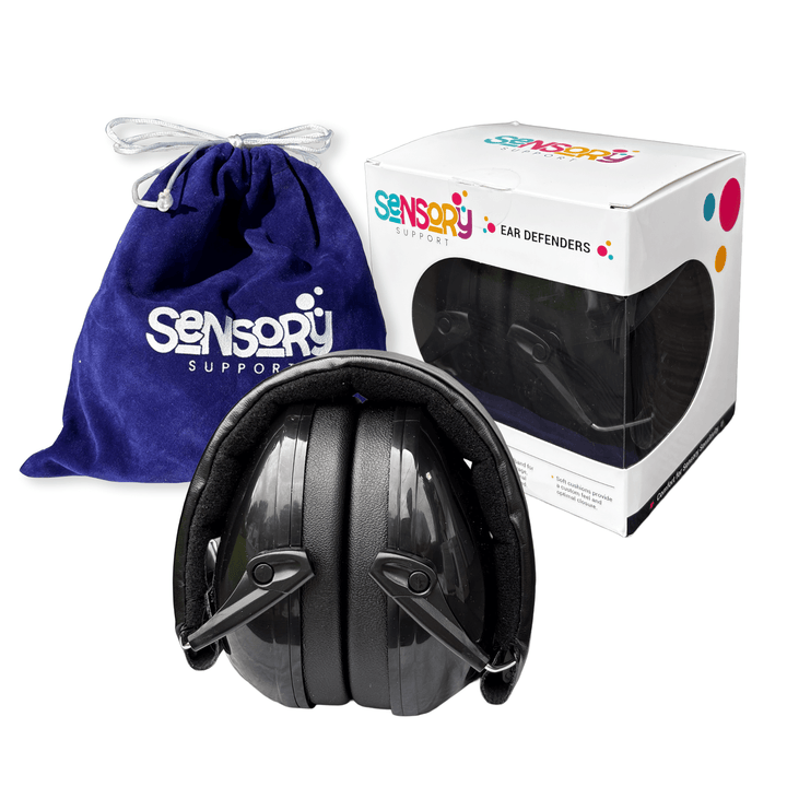 Sensory Support Hearing Protection Black Ear Defenders