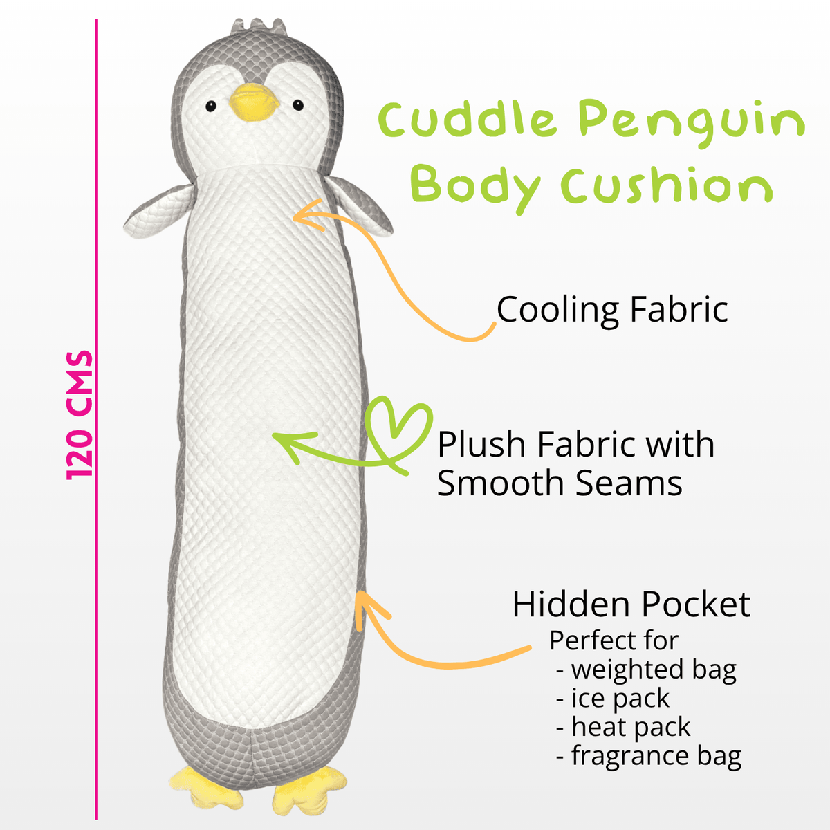 Sensory Support Pillow Cuddle Penguin Cooling Body Cushion