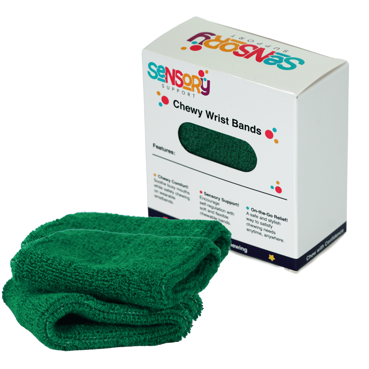 Sensory Support Sensory Bite Band Green Chewy Wrist Bands