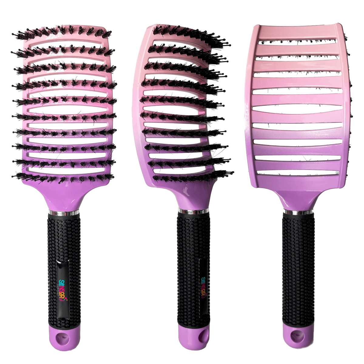 Sensory Support Tactile Play Pink-Purple Detangle Brush