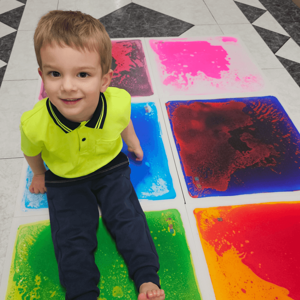Sensory Support Visual Sensory Tools Square Liquid Floor Tiles | Set of 6