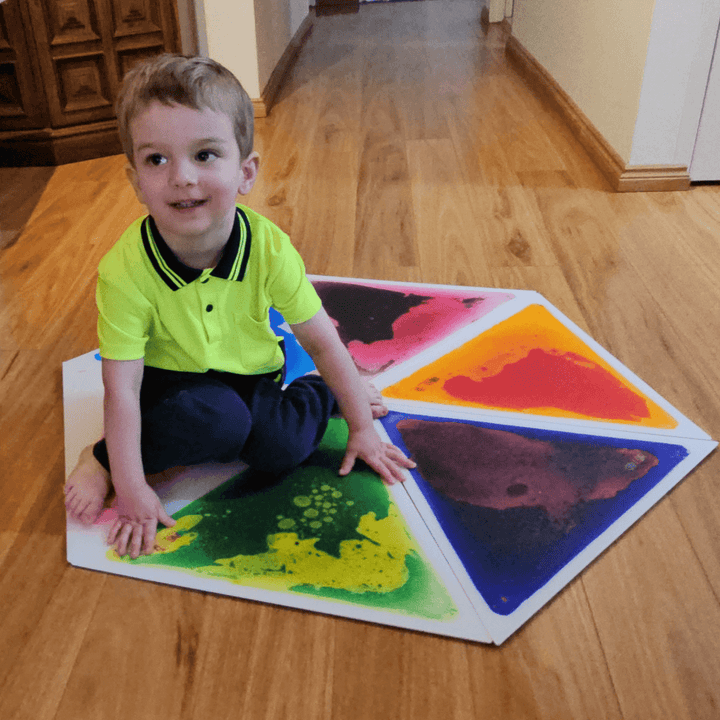 Sensory Support Visual Sensory Tools Triangle Liquid Floor Tiles | Set of 6