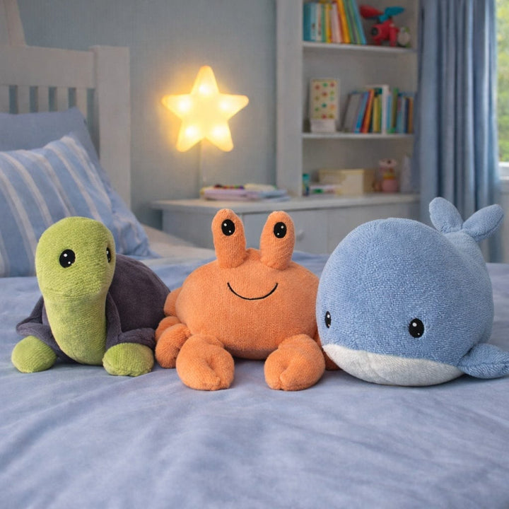 Sensory Support Weighted Therapy Cooling Belly Weighted Teddy (Whale, Crab, Turtle) with Heatable 1kg Weight Bag