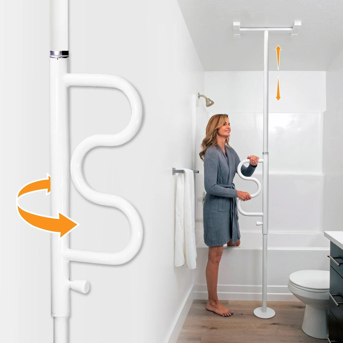 Stander Bedroom & Home Supports Stander Wonder Pole Plus (Security Pole Curved Grab Bar)