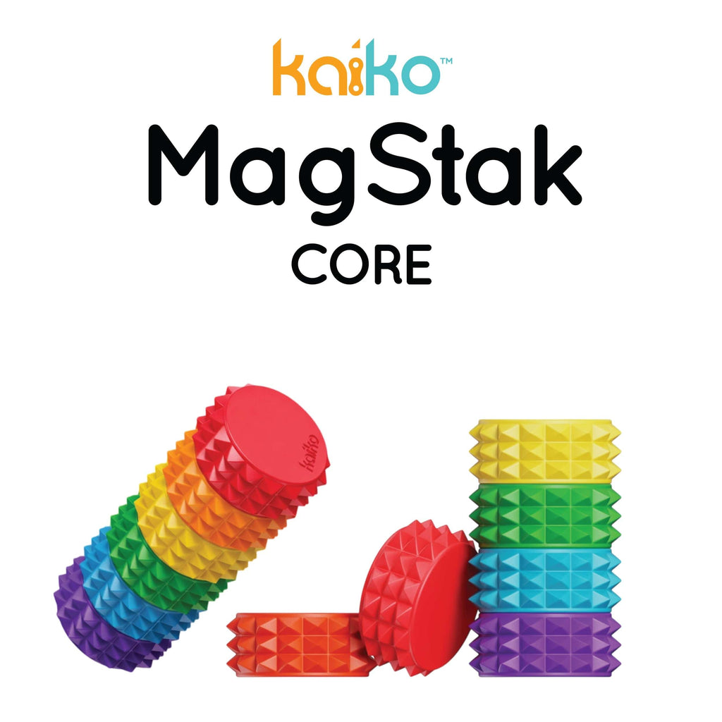 Kaiko Fidget & Fine Motor Textured Magnetic Fidget Stack, 6 Piece Set: MagStak Core