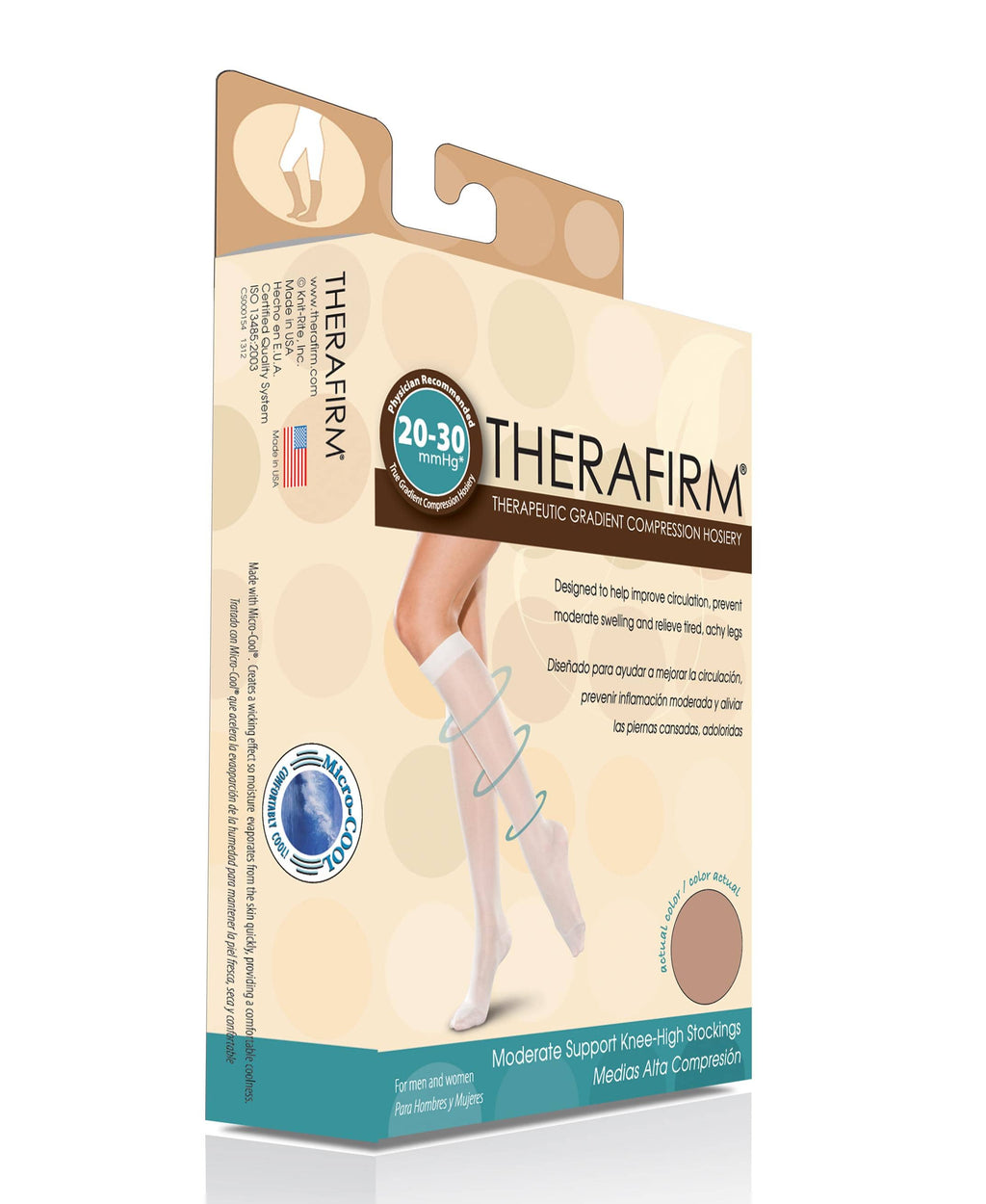 Therafirm Compression Wear Therafirm Unisex Knee-High Stockings Moderate Support 20-30mmHg