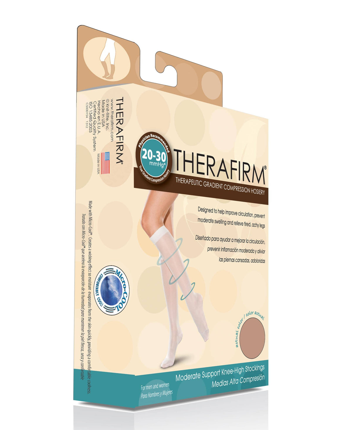 Therafirm Compression Wear Therafirm Unisex Knee-High Stockings Moderate Support 20-30mmHg