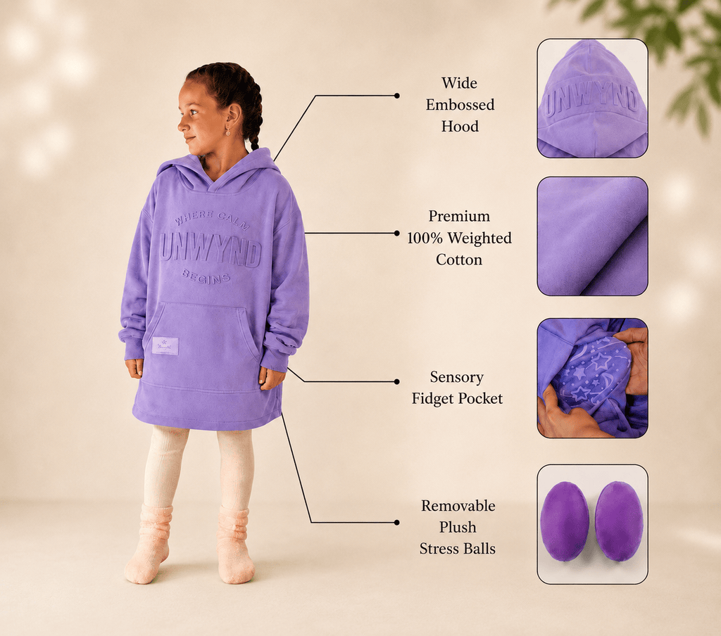 Unwynd Sensory Hoodies Unwynd Drift Hoodie™ – Premium 100% Cotton Sensory Hoodie
