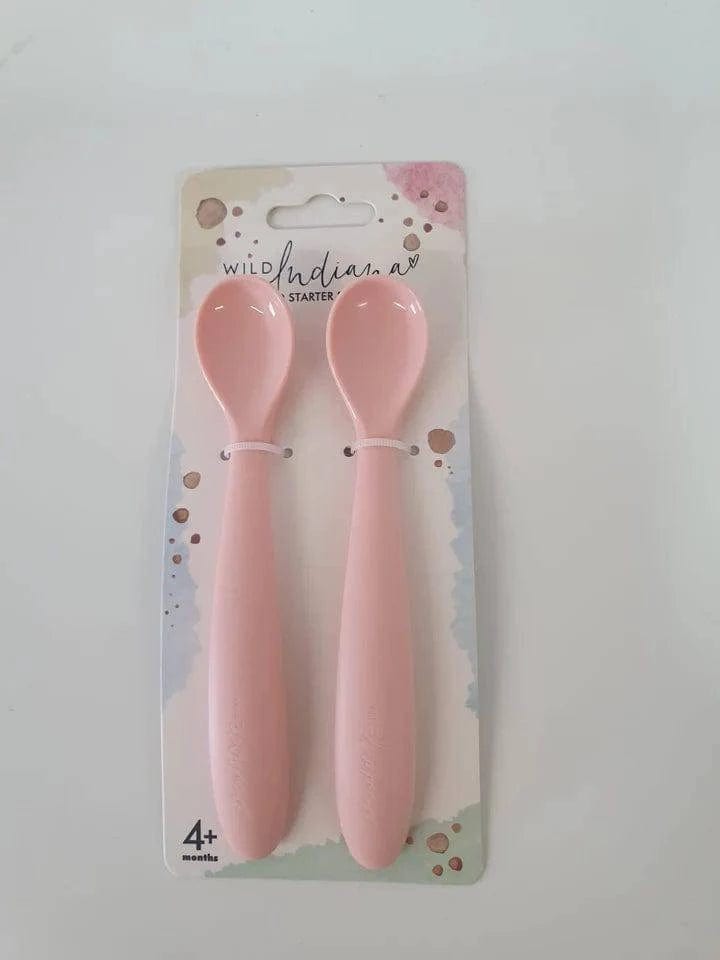 Wild Indiana Silicone Cutlery Blush Starter Spoons 2 Pack by Wild Indiana