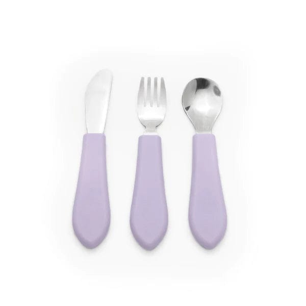 Wild Indiana Silicone Cutlery Lilac Fancy 3 piece Cutlery Set by Wild Indiana