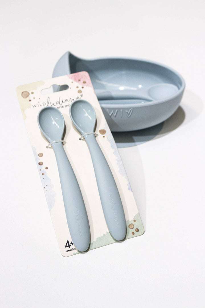 Wild Indiana Silicone Cutlery Starter Spoons 2 Pack by Wild Indiana