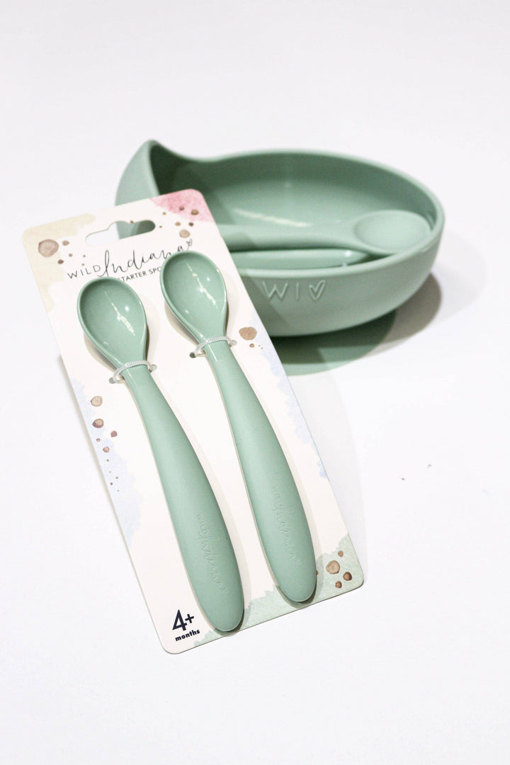 Wild Indiana Silicone Cutlery Starter Spoons 2 Pack by Wild Indiana