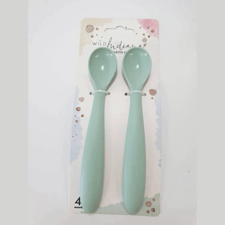 Wild Indiana Silicone Cutlery Starter Spoons 2 Pack by Wild Indiana