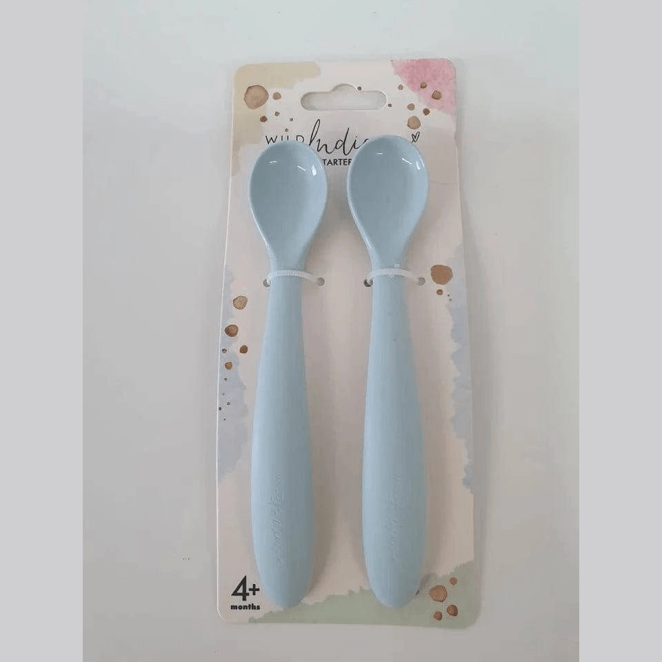 Wild Indiana Silicone Cutlery Starter Spoons 2 Pack by Wild Indiana