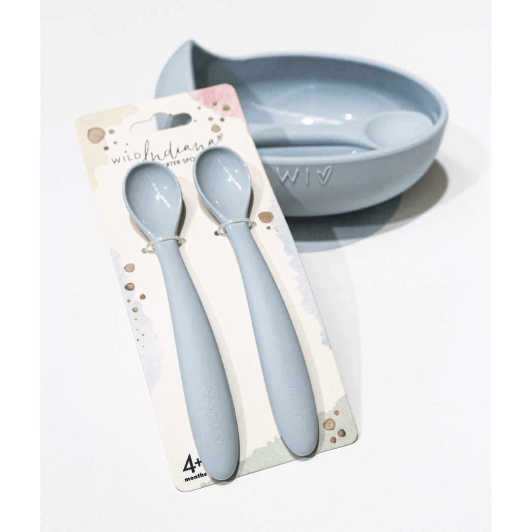 Wild Indiana Silicone Cutlery Starter Spoons 2 Pack by Wild Indiana