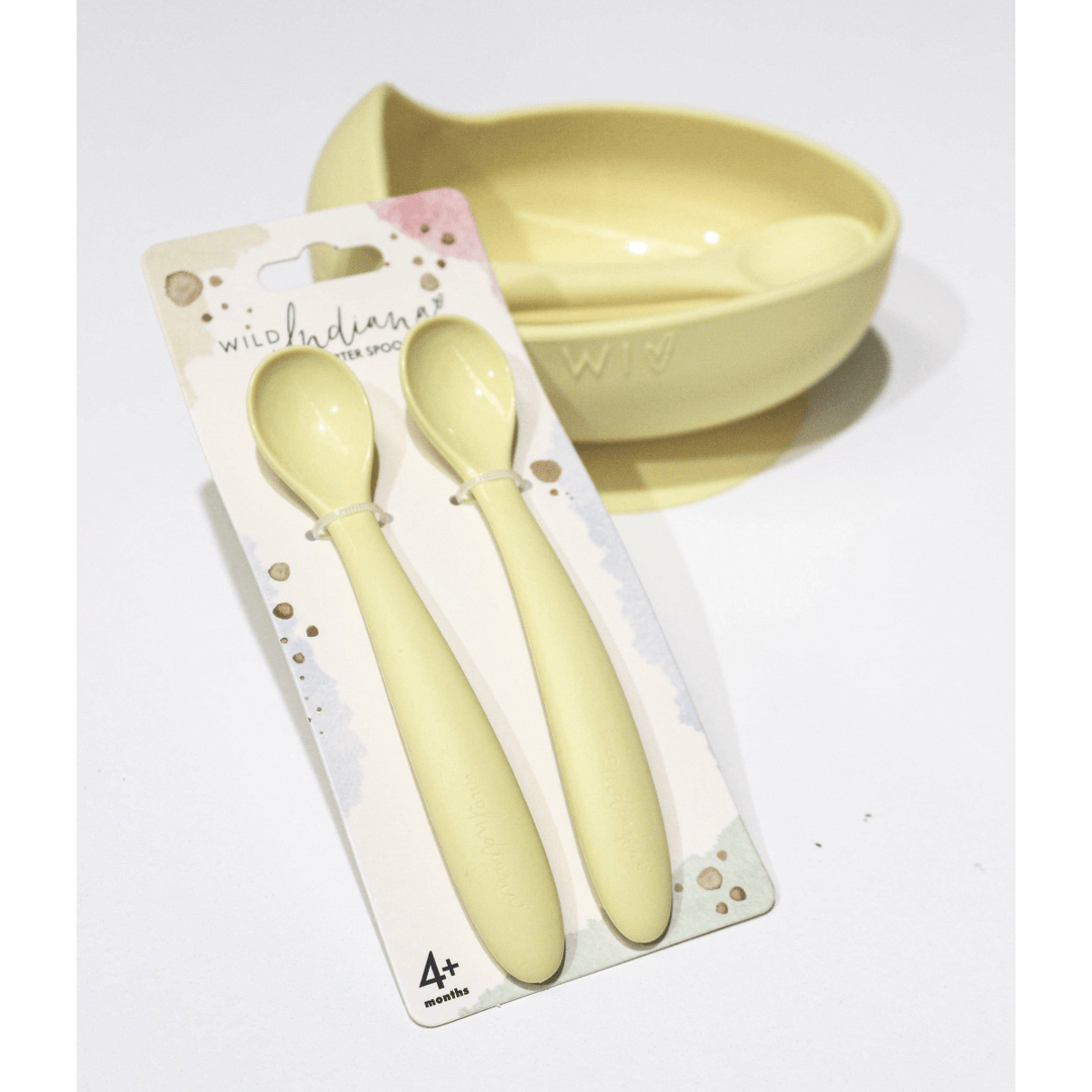 Wild Indiana Silicone Cutlery Starter Spoons 2 Pack by Wild Indiana