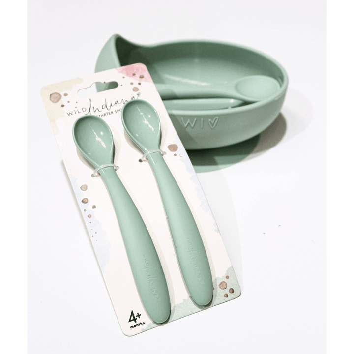 Wild Indiana Silicone Cutlery Starter Spoons 2 Pack by Wild Indiana